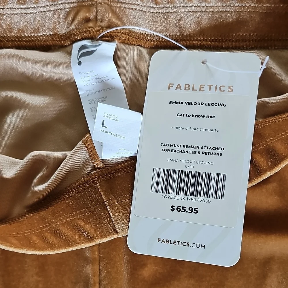 Fabletics Emma Velour Velvet Leggings, *NWT*, Size Large